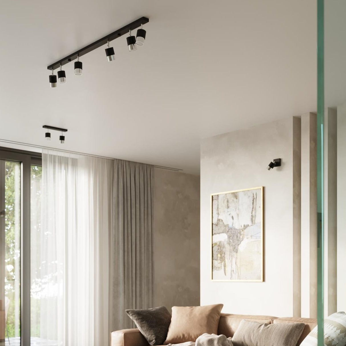 Trip Track Light Chrome Black Modern Ceiling Fitting