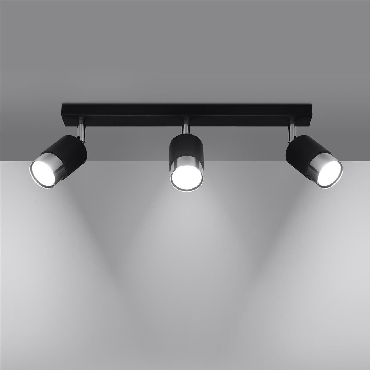 Trip Track Light Chrome Black Modern Ceiling Fitting