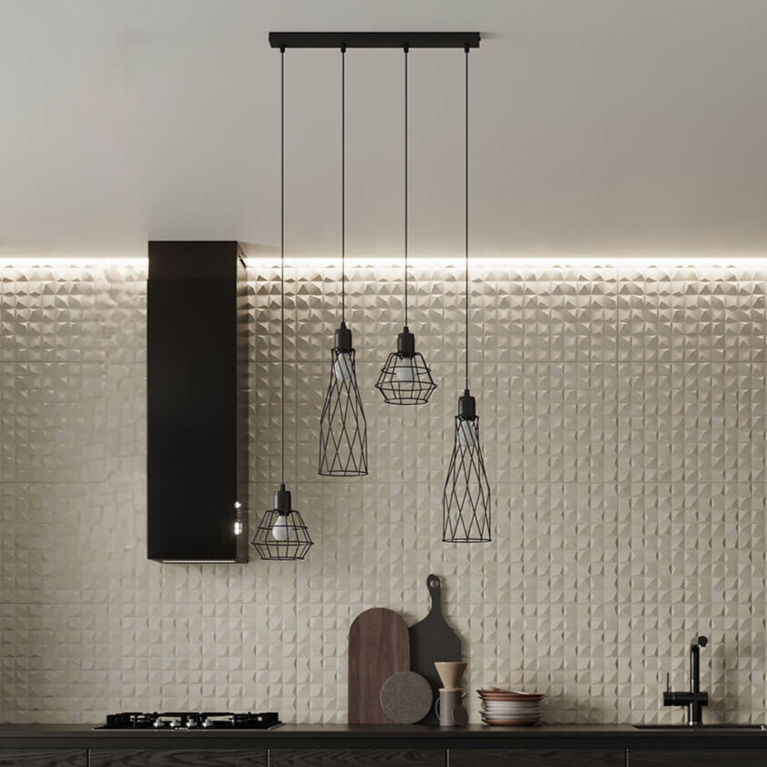 Modern Black Industrial Pendant Light for Dining Room Kitchen