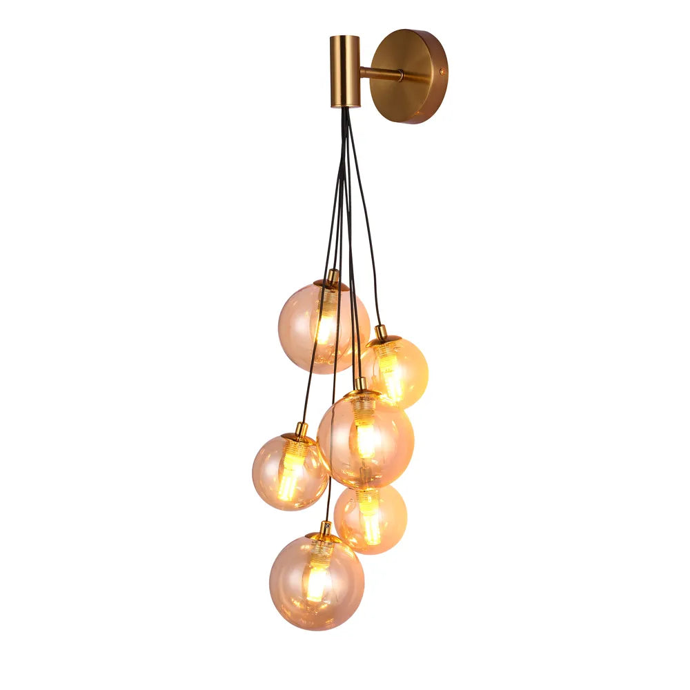 Cluster Globe Cascade Wall Light - Triple Glass Vanity Sconce Statement