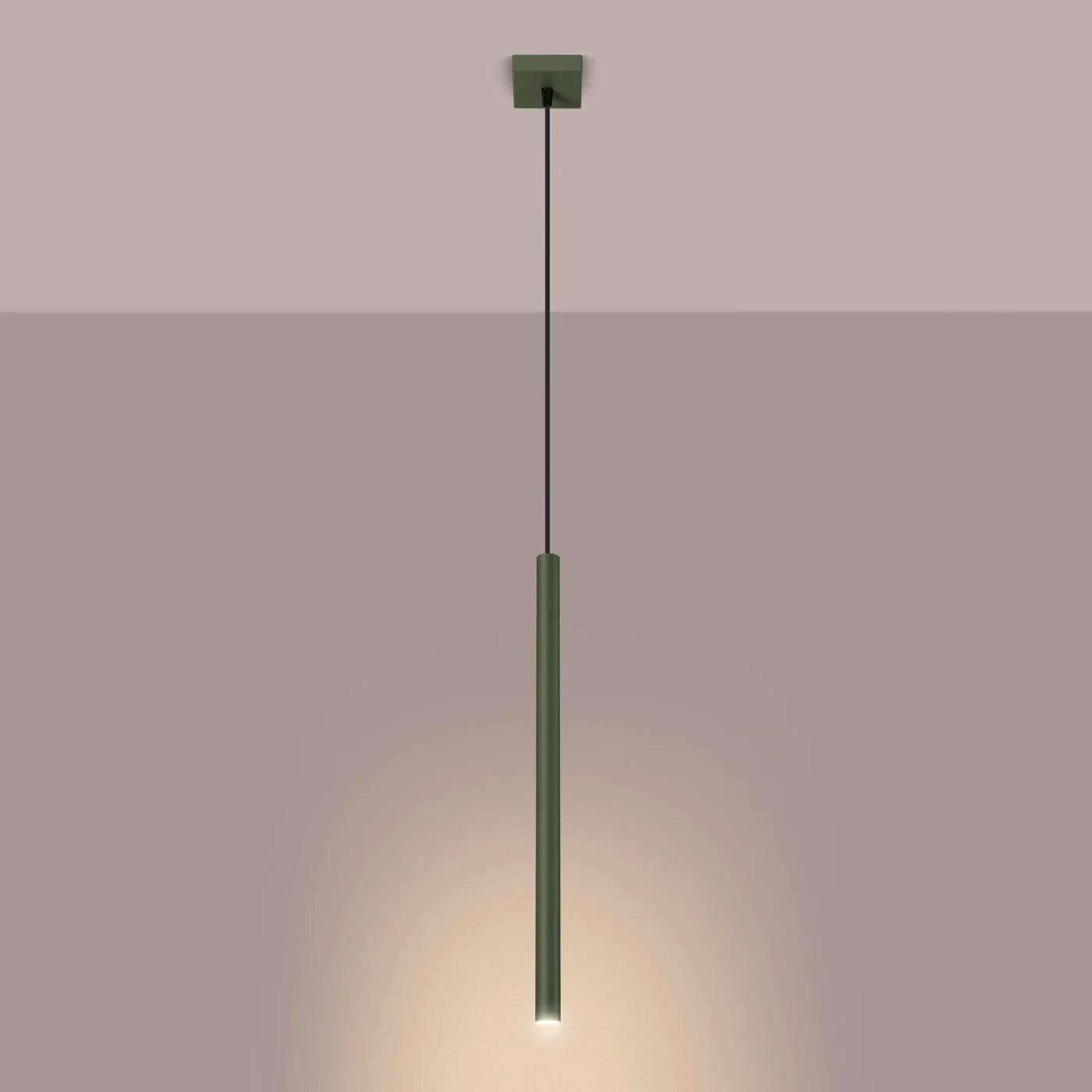 Trip Olive Green Pendant Light - Modern Cylindrical Kitchen Island
