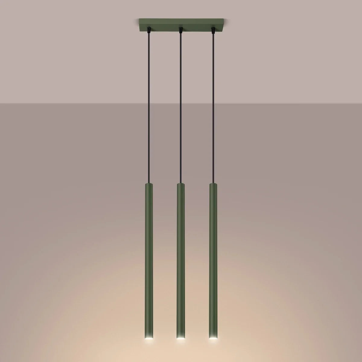 Trip Olive Green Pendant Light - Modern Cylindrical Kitchen Island