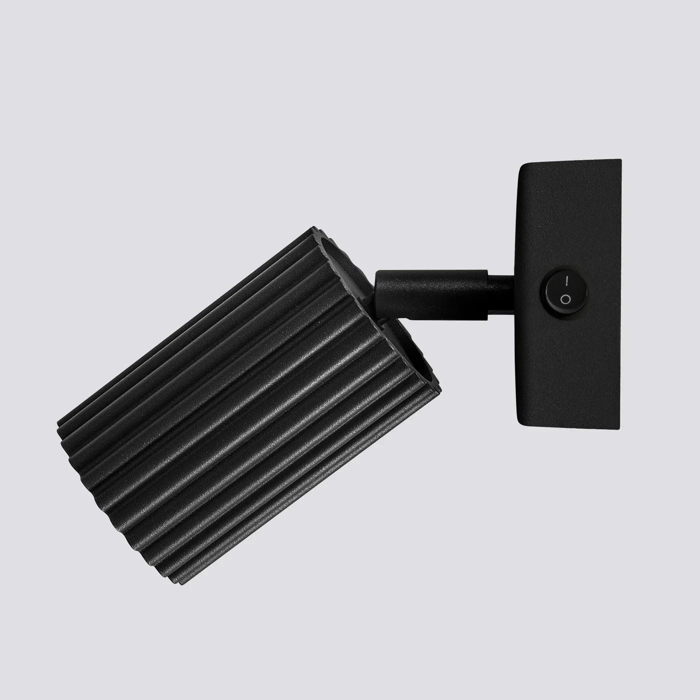 Fence Wall Light with Switch - Modern Ribbed Metal Bedside Lamp