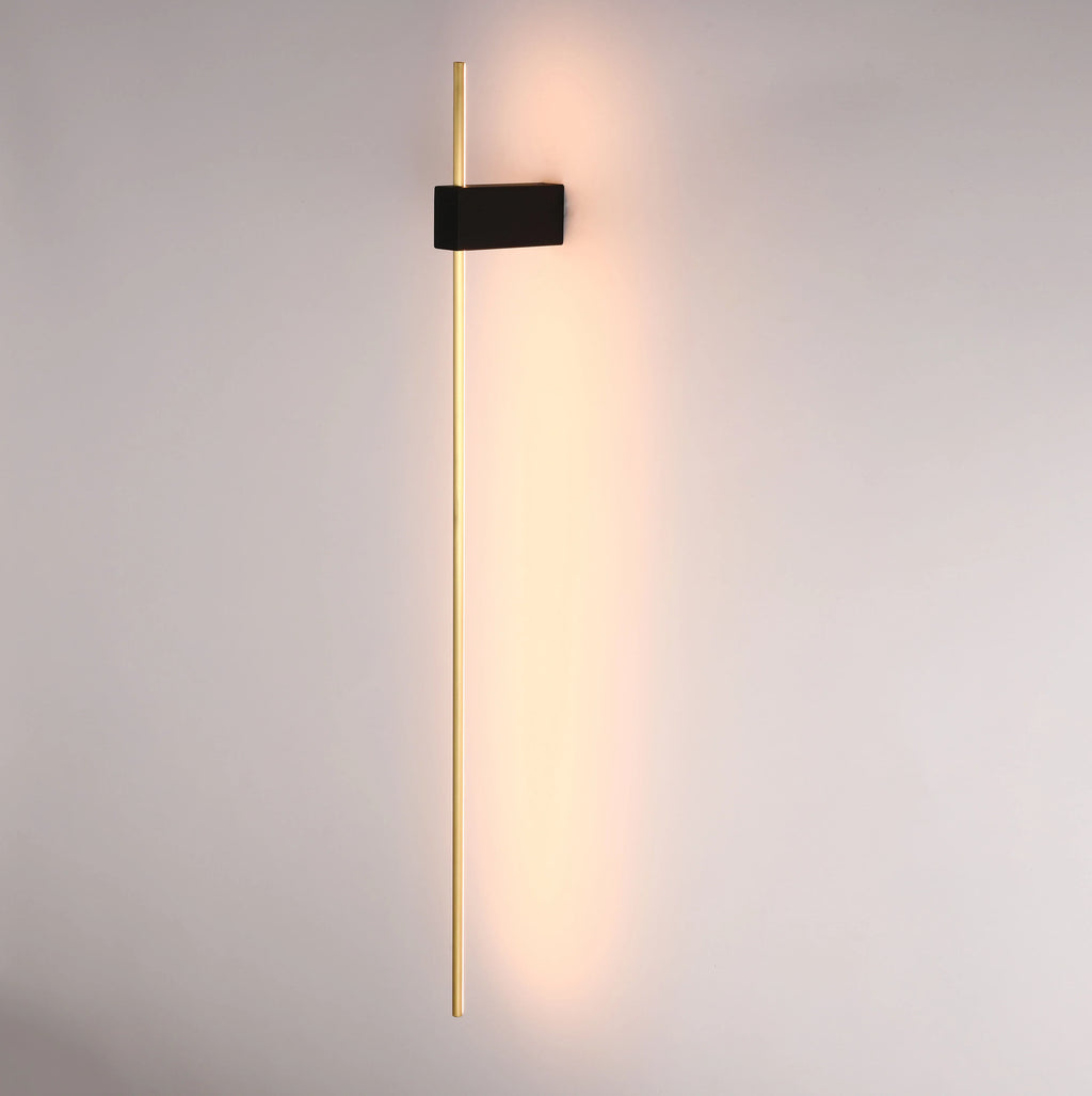 Aurora Linear LED Wall Light - Dimmable Black Gold Hallway Picture