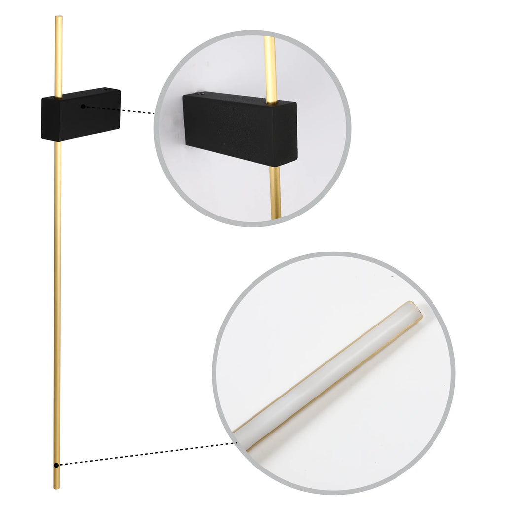 Aurora Linear LED Wall Light - Dimmable Black Gold Hallway Picture