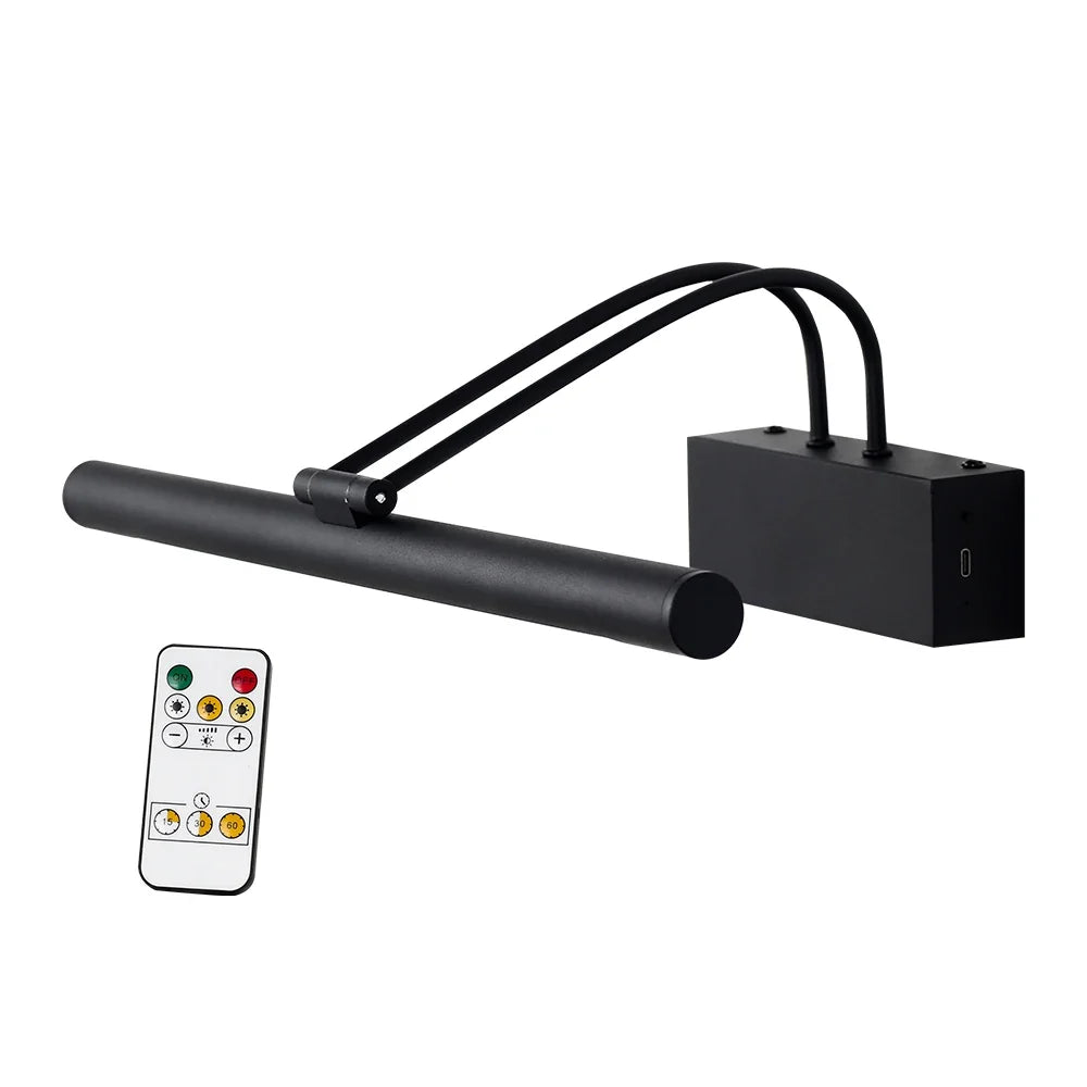 Rechargeable LED Picture Wall Light - Dimmable, Gold/Black, USB