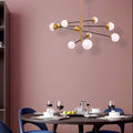 10 Opal Globe Nordic Chandelier - Gold Sputnik Sphere G9 Statement Ceiling Light