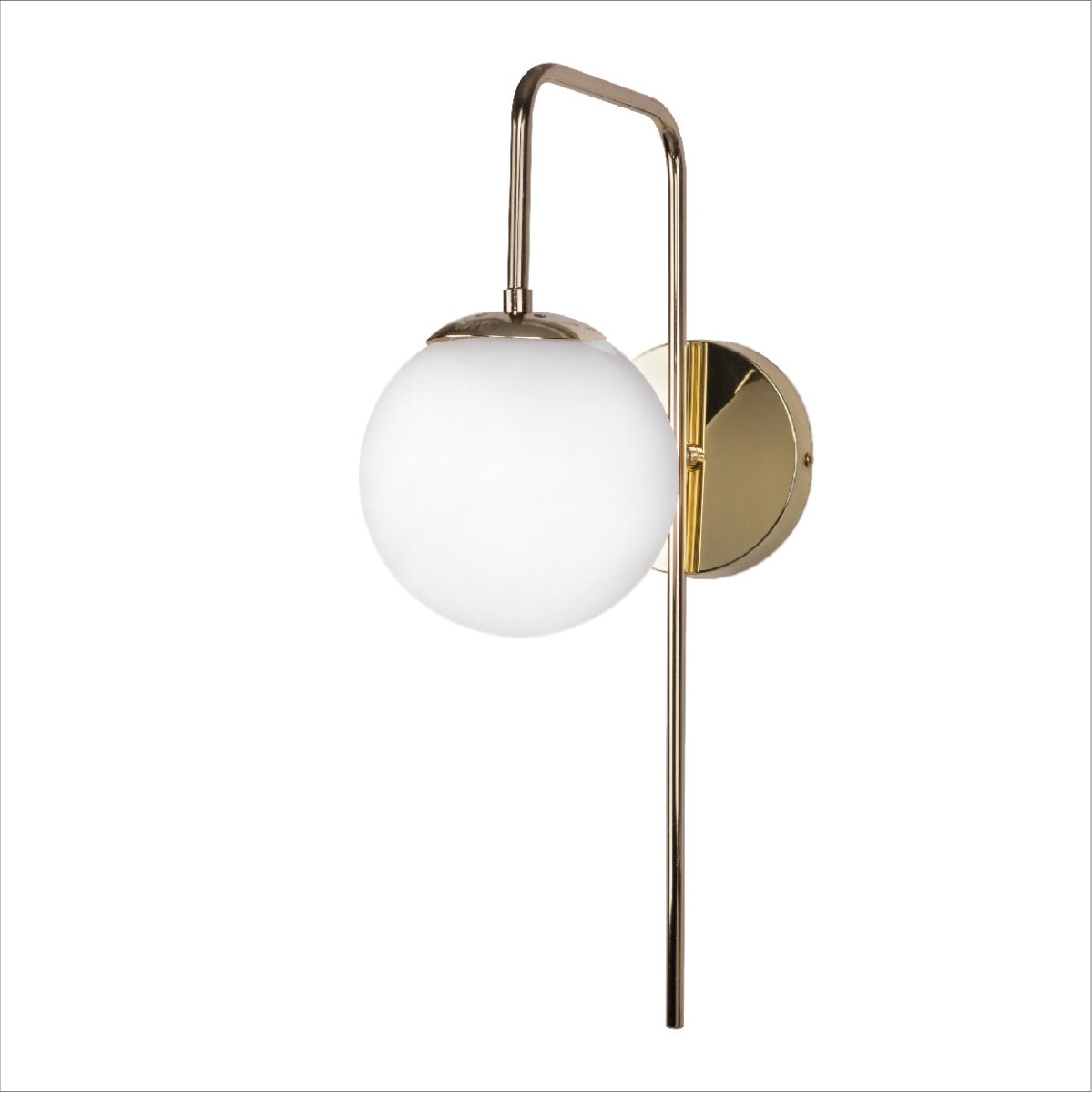 Opal Globe Bedside Wall Light - Bronze Stem E27 Reading Sconce