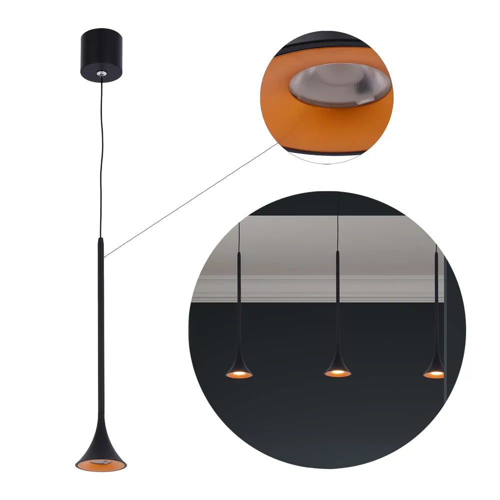 Trumpet Mini Pendant Spotlight - 5W LED Warm Bar Island Light